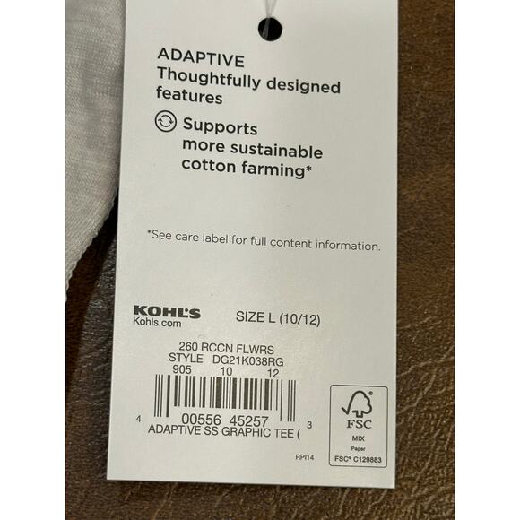 💚NWT Adaptive Tshirt girls Large 5 for $15 - Picture 5 of 7